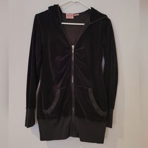 Juicy Couture Y2K Velour Tracksuit Zip Up Hooded Sweater Size M